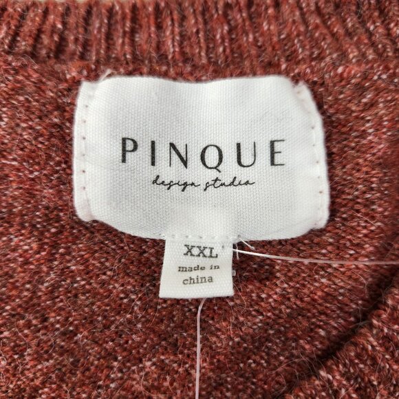 Pinque Gina Crew Neck Striped Pullover Sweater Rust Stone NWT Women's Size XXL - Picture 6 of 12